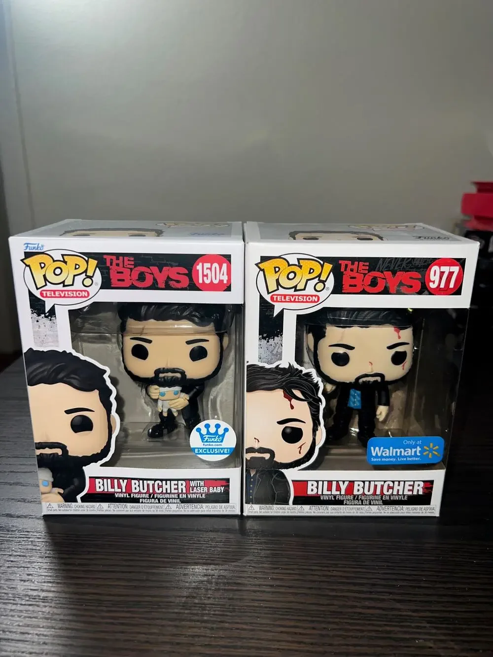 2 VAULTED EXC Billy Butcher The Boys Funko Pops w/ Laser Baby #1504 Bloody #977